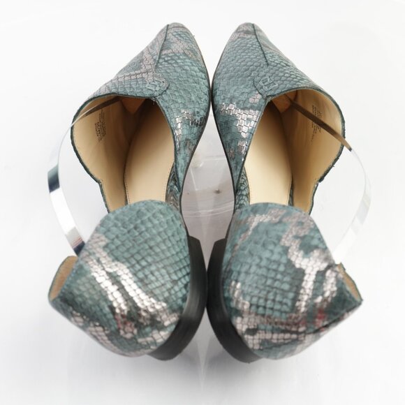 Vince Camuto Womens Kordie D'Orsay Flats Size 8.5 Blue Teal Python Slip On Shoes - Picture 7 of 12